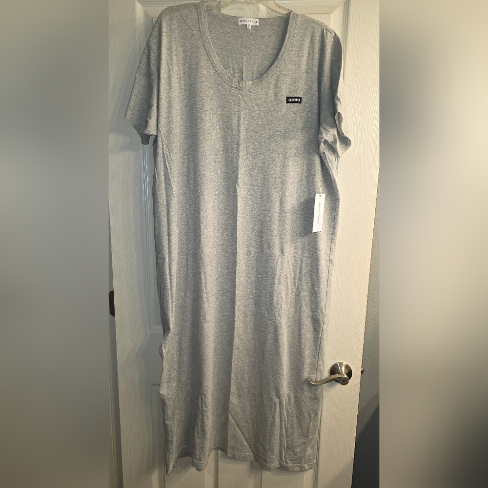 Women's Kendall & Kylie Lounge Cover Up Maxi Tshirt Dress Gray Size XL